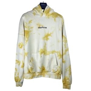 RawGear blanket hoodie golden yellow white cotton fleece Size Medium